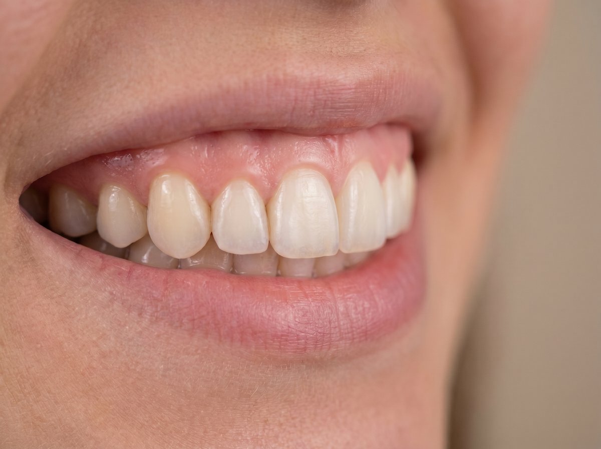 Carillas de porcelana — primer plano de una sonrisa refinada